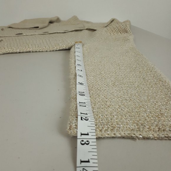 Spanner Beige Metallic Knit Sweater Blazer - Picture 6 of 15